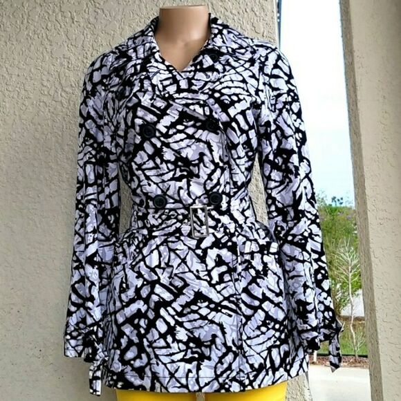 BRAND NEW ZENERGY BY CHICOS LONG SLEEVE LEATHER TRENCH COAT - Picture 11 of 14